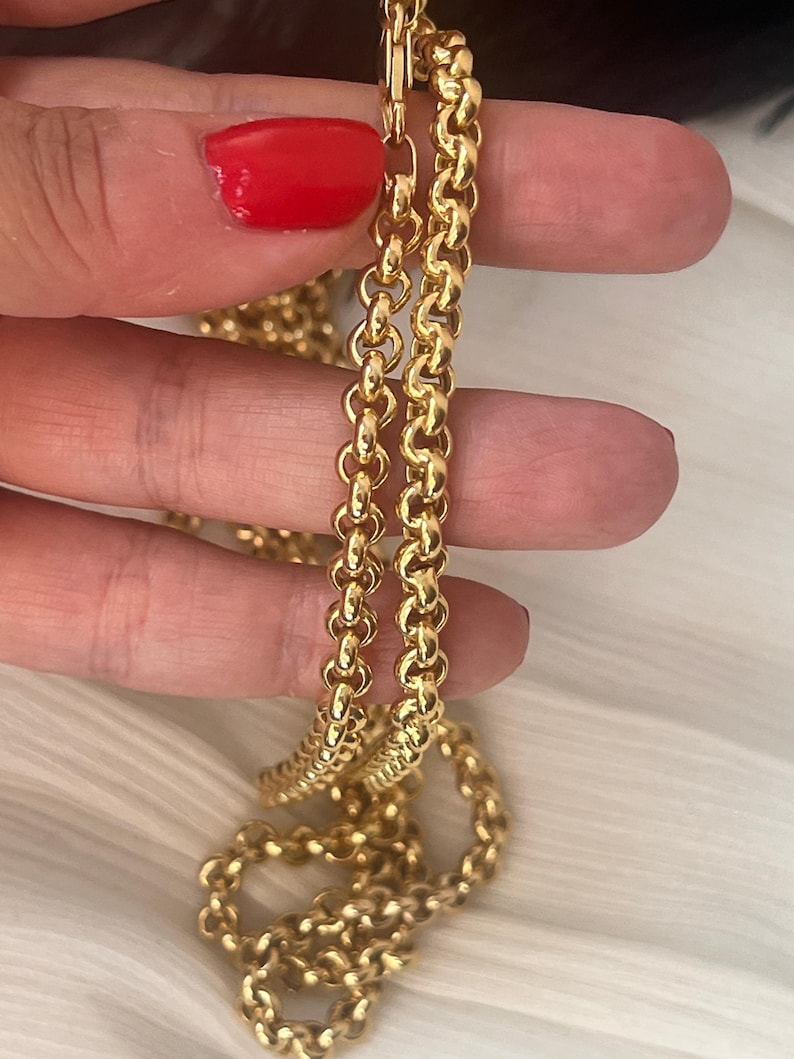 Vintage Italian 14k Gold Unoaerre rolo link necklace image 1