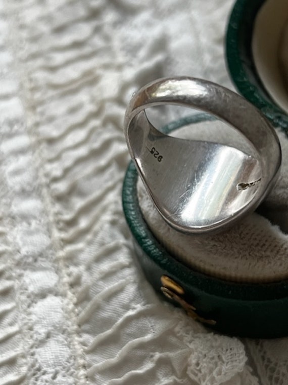 Vintage Tiffany Sterling Silver Ring with Init… Gem