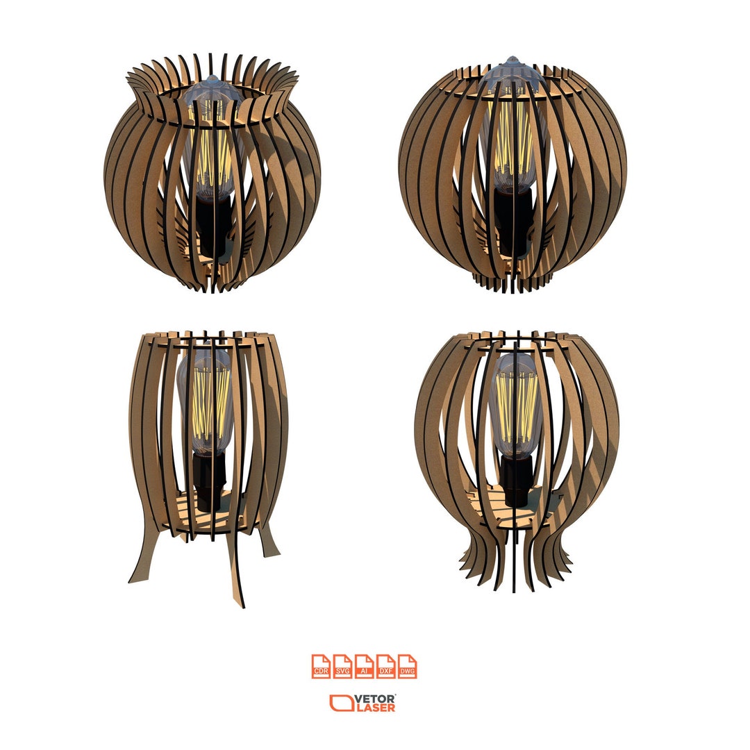 Laser Cutter Lamp Shades Project Template File SVG DXF CVL001 Etsy