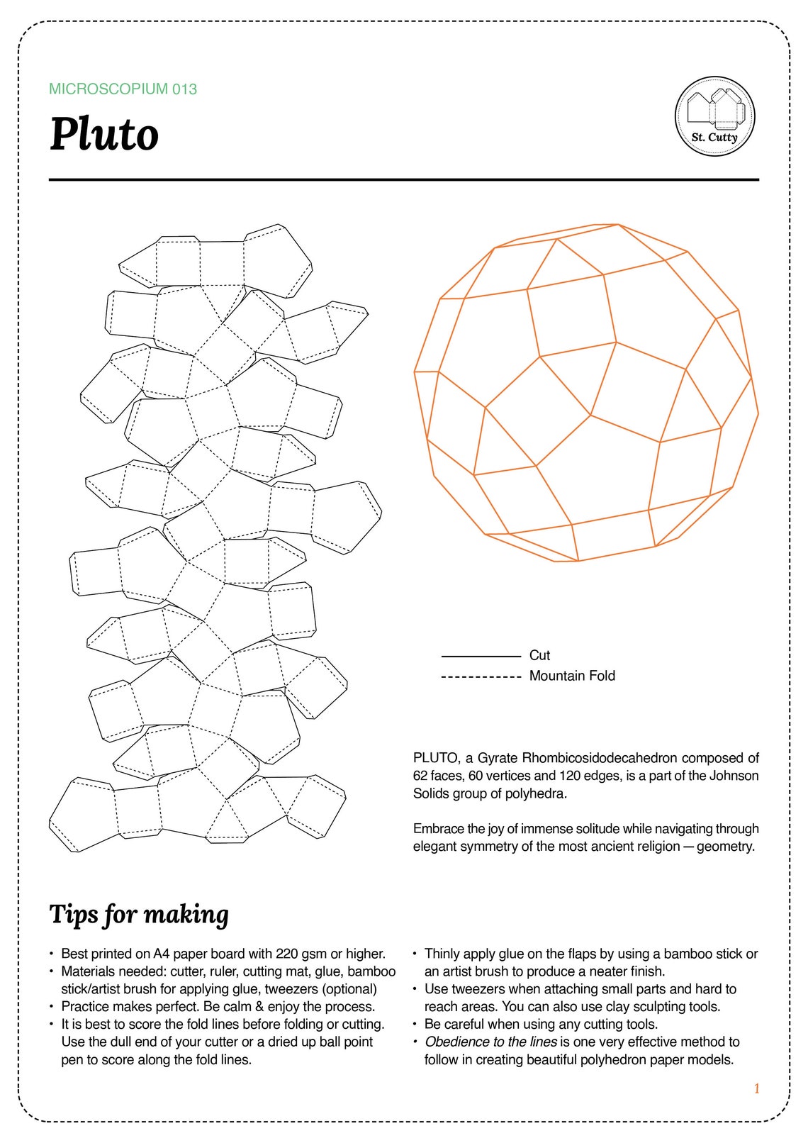 Polyhedron paper template Geometric papercraft puzzle | Etsy
