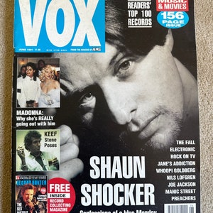 Revista Vintage Vox, junho de 1991, Shaun Ryder Happy Mondays The Fall Electronic Manic Street Preachers