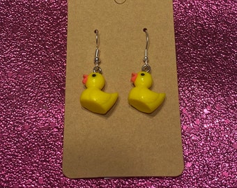 RUBBER DUCKY EARRINGS - Handmade