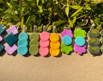 HANDMADE CLAY Hair Clips | Cute Handmade Polymer Clay Hair Clips | Funky Handmade Hair Clips