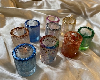 Handmade Resin Shot Glass - Custom Shot Glass - Birthday Shot Glass (Glitter Shot Glass, Name Shot Glass)