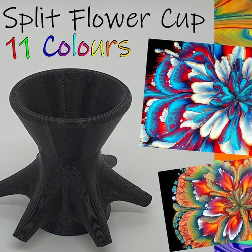 Flower Pour Cup Reverse Flower Dip Acrylic Paint Pouring Etsy
