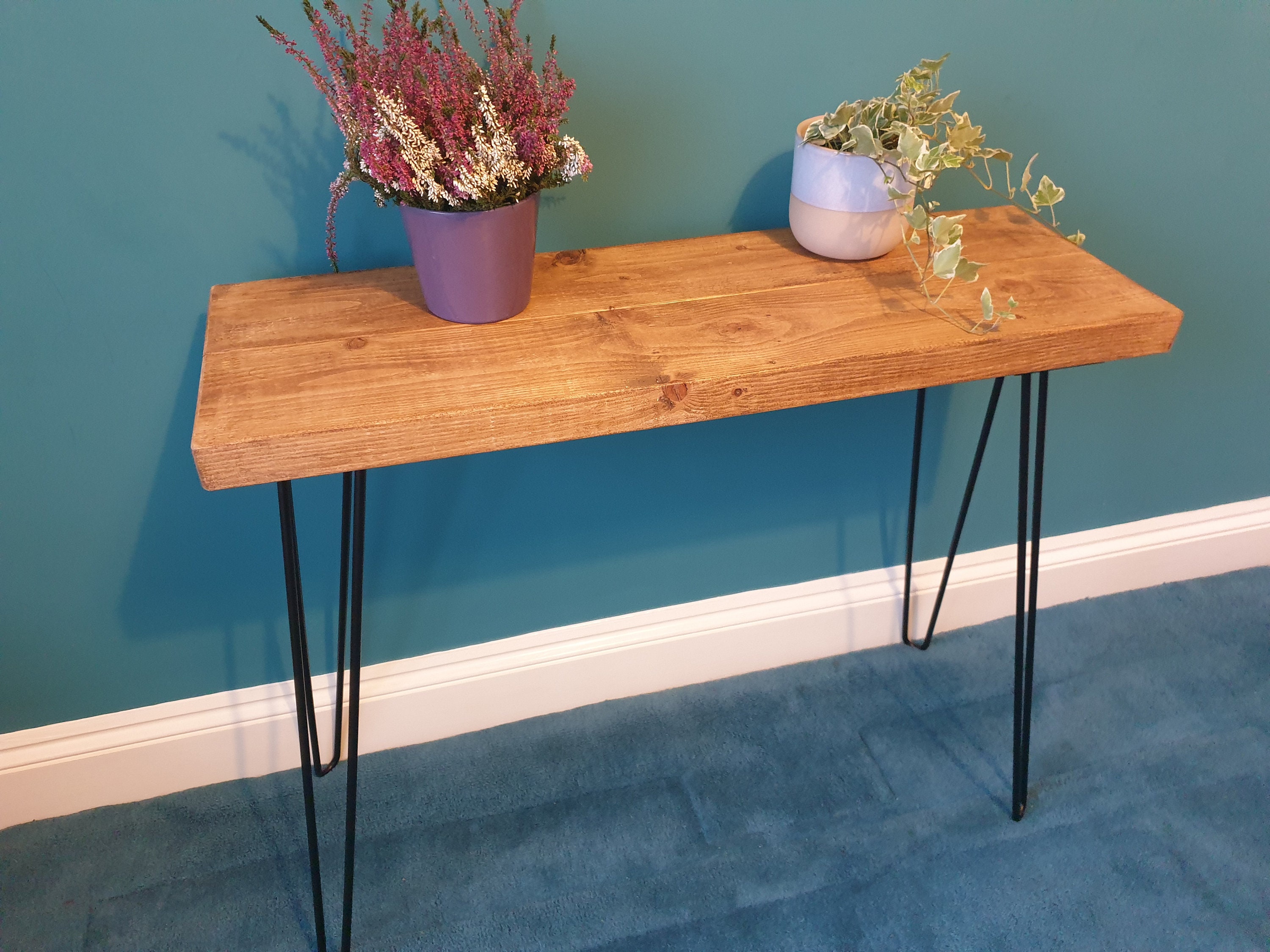 Console Table Hairpin Console Table Radiator Table Rustic Etsy UK