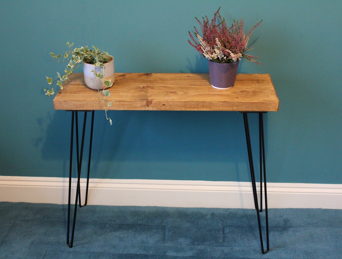 Console Table Hairpin Console Table Radiator Table Rustic Etsy UK