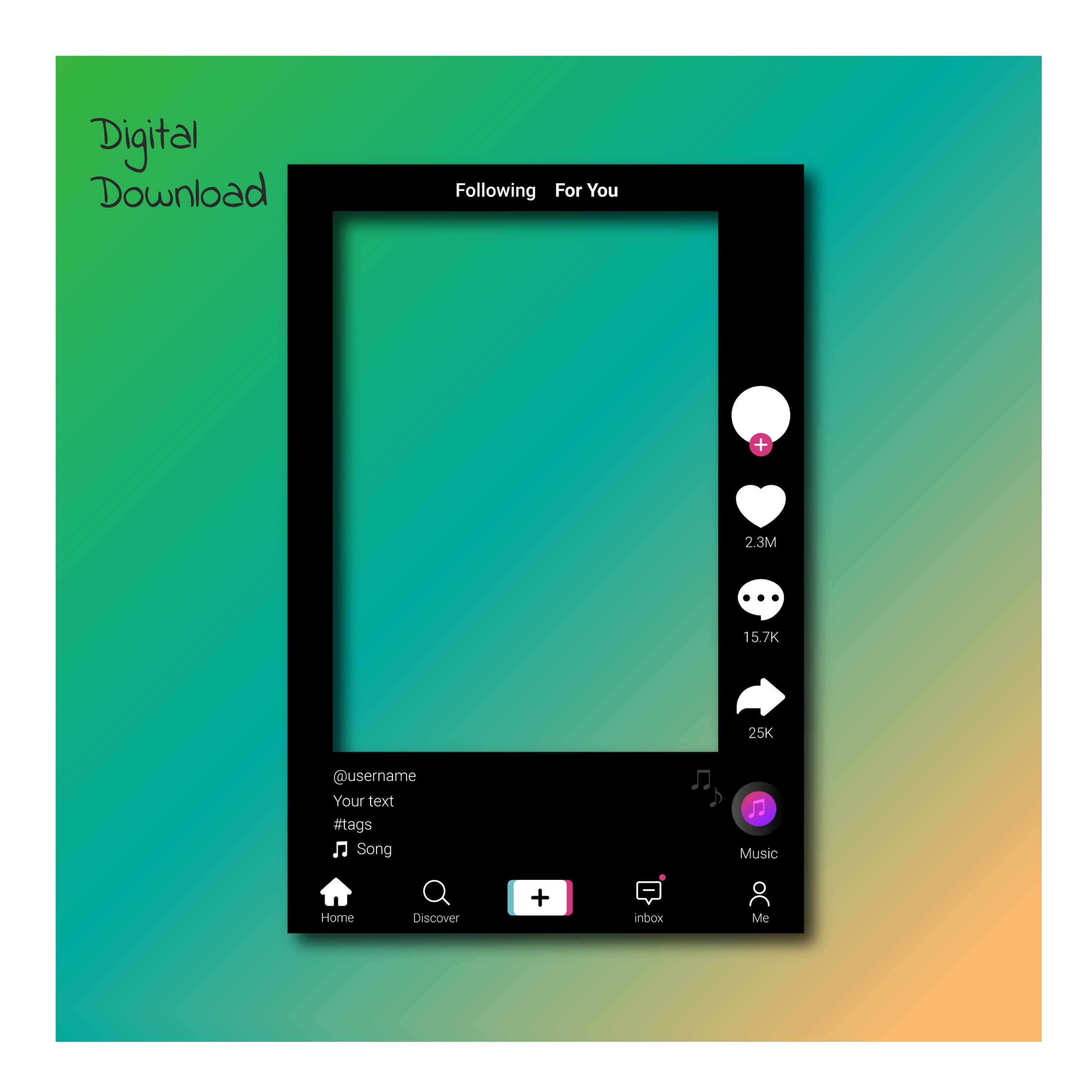 Customized Tik Tok Frame Prop Digital Etsy