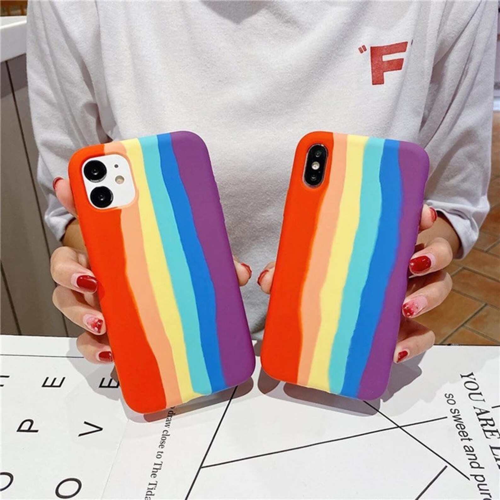 Rainbow silicone soft Phone Covers for iPhone 11 12 Pro Max Xs Etsy