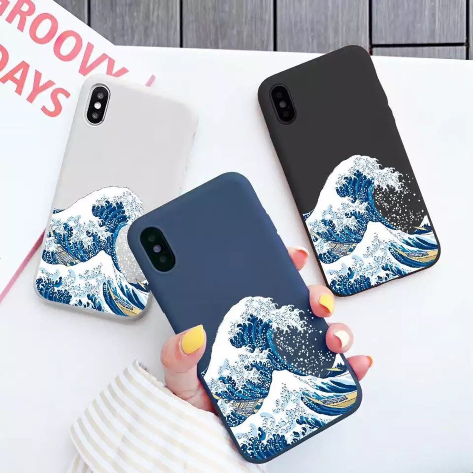 Japanese Wave Phone Case Kanagawa Great Wave Cover fit for Etsy