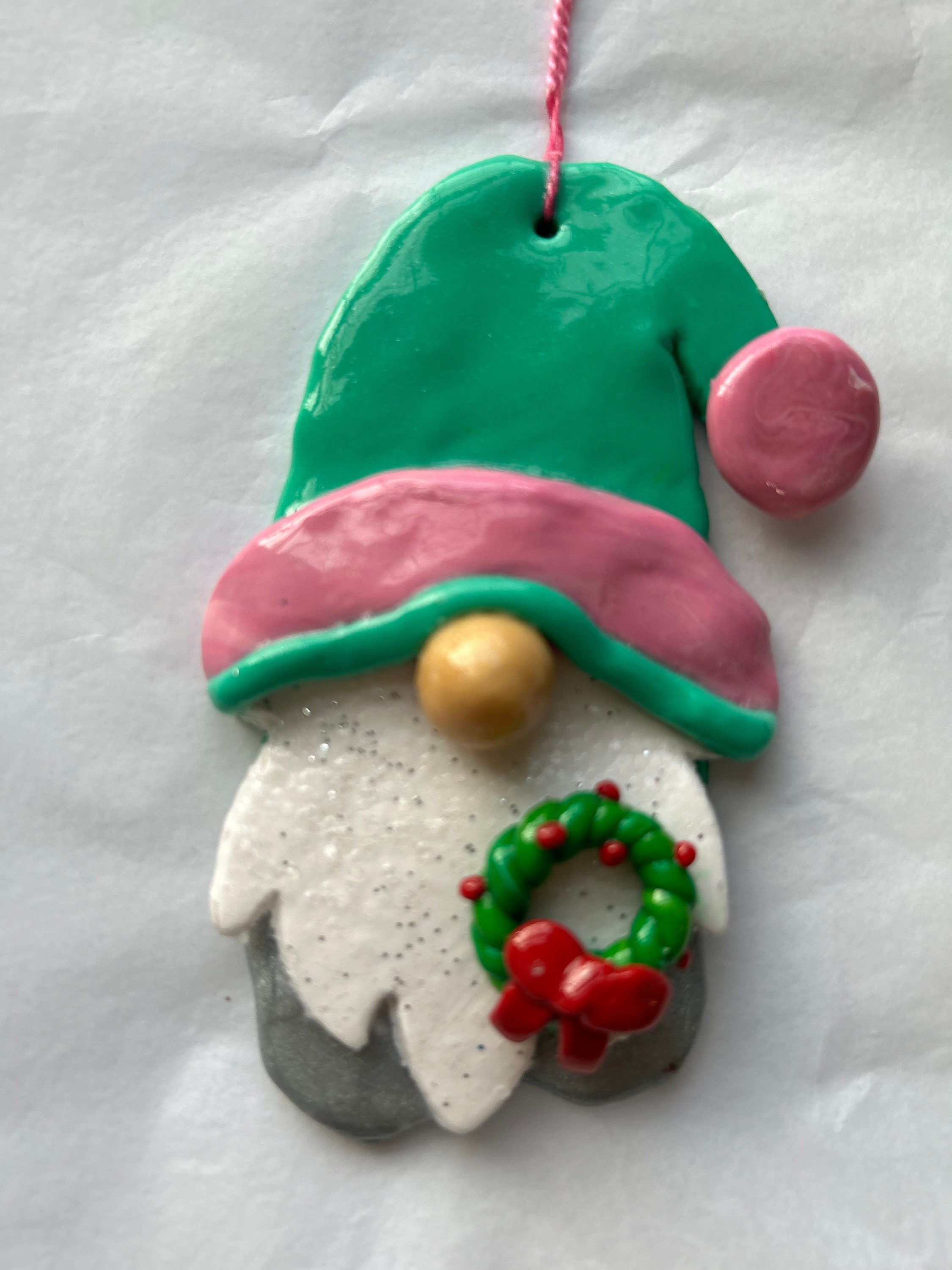 Personalized Clay Christmas Gnome Ornament Etsy