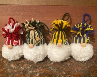 Wisconsin Sports Gnome Ornamente 4er-Set, Football-Dekor, Baseball-Dekor, Basketball-Dekor
