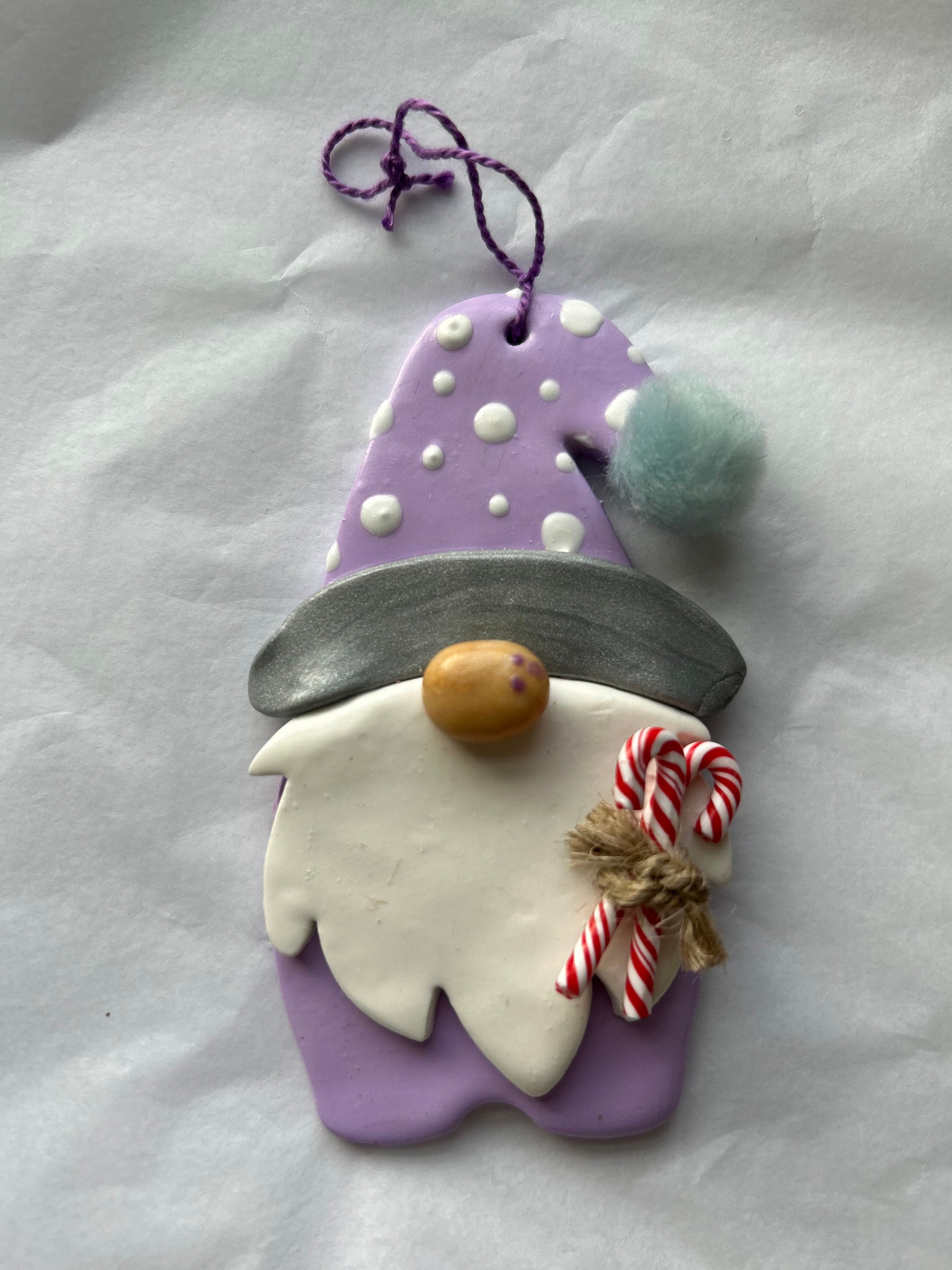 Personalized Clay Christmas Gnome Ornament Etsy