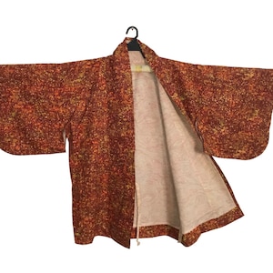 Kimono japonés tradicional Noragi Kimono Haori Hanten Jinbei Cárdigan japonés Happi Chaqueta Se adapta a la talla L XL Diseño de mosaico YA694