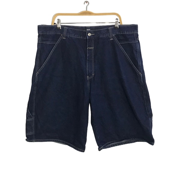 Vintage Marithe Francois Girbaud Indigo Denim Jeans Short Carpenter Multi Pockets Cargo Style Streetwear Brand YA519j Fits Big Size 40