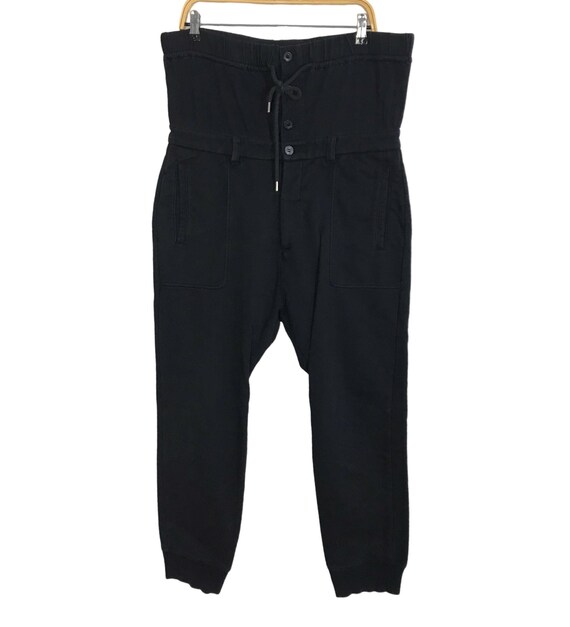 Vintage Helmut Lang Black Cotton Jumpsuit: Flexible Fit (size 33 - Main Image