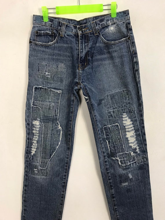 Vintage Japanese Brand Distressed Indigo Denim Je… - image 3