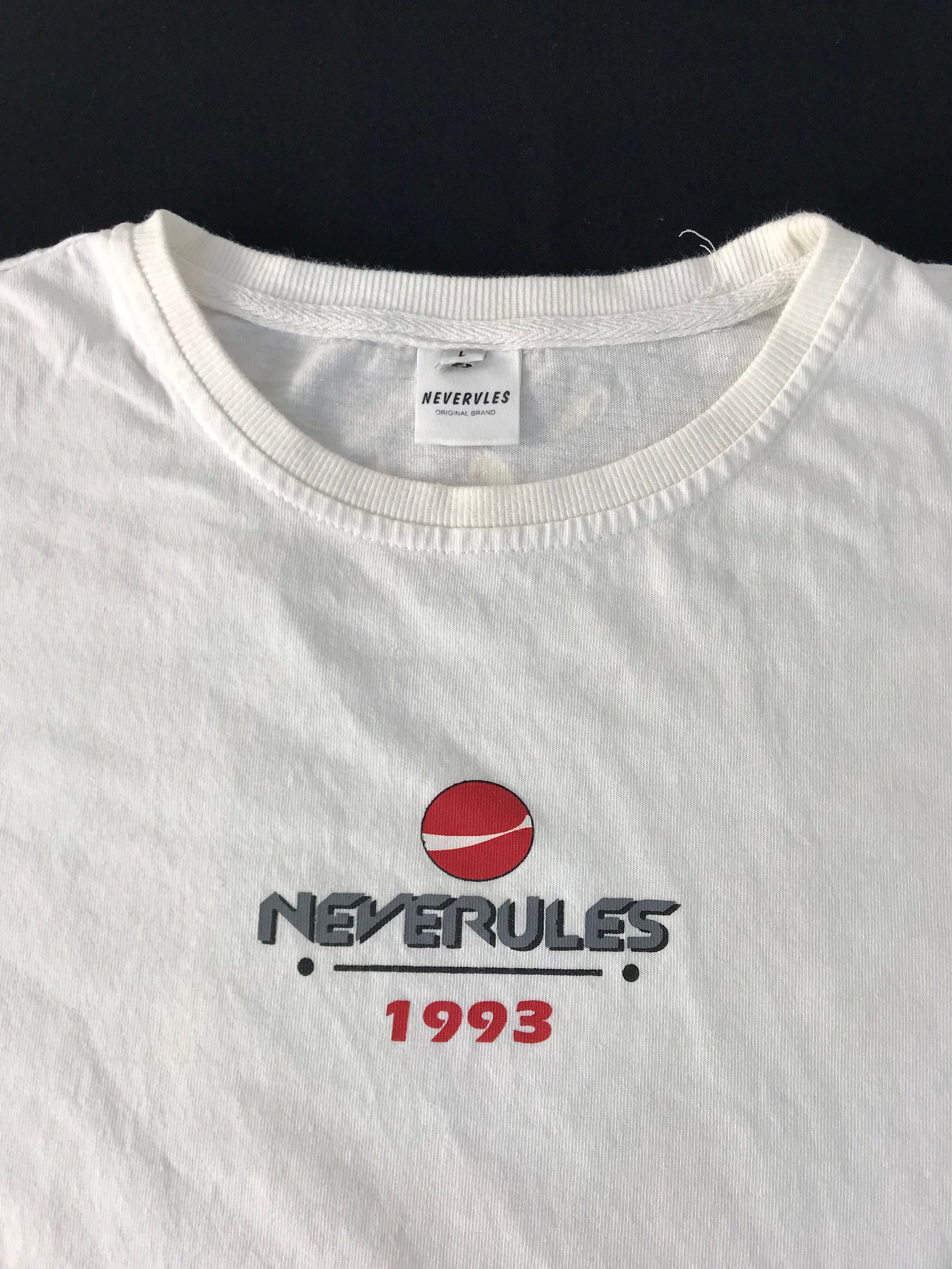 Styl Vintage Neverules Coca Cola Promo Duże logo Drukowane T-shirt 