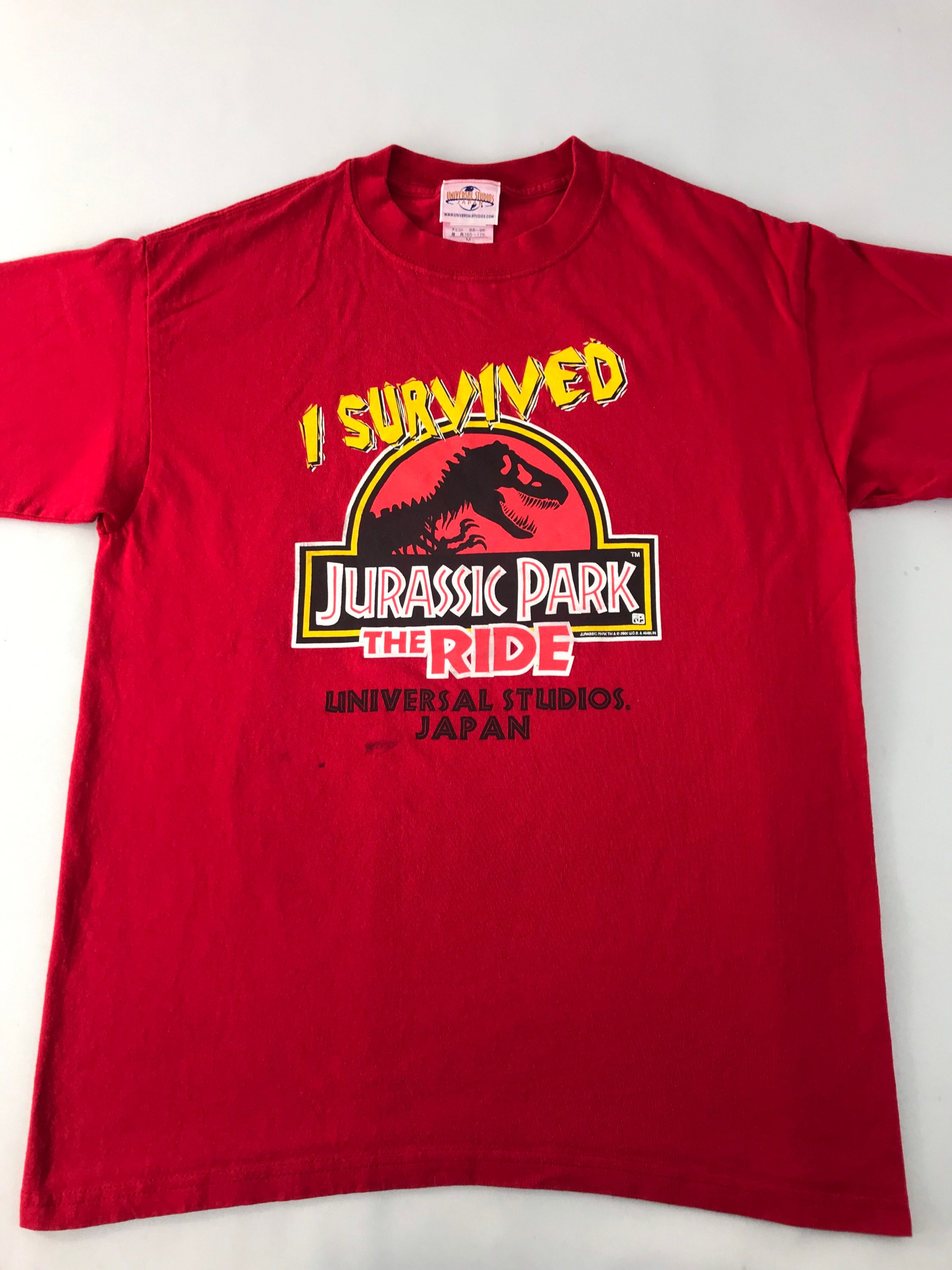 90's JURASSIC PARK THE RIDE Tシャツt ユニバ 90's USA製 JURASSIC PARK THE RIDE universal studios
