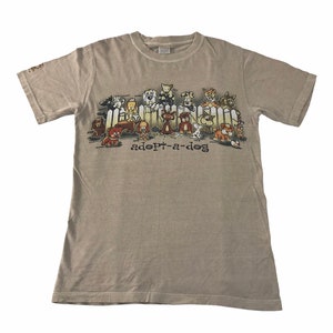 Vintage Crazy Shirt Adopt A Dog Typ T T-Shirt Gedruckt Logo Inspiriert Designer Unisex Wear Street Fit Größe S C451j