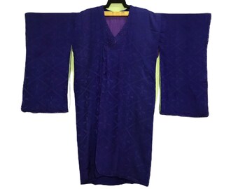 Vintage Noragi Kimono Hanten Jinbei Japonés Haori Happi Chaqueta Tomesode Azul B1049
