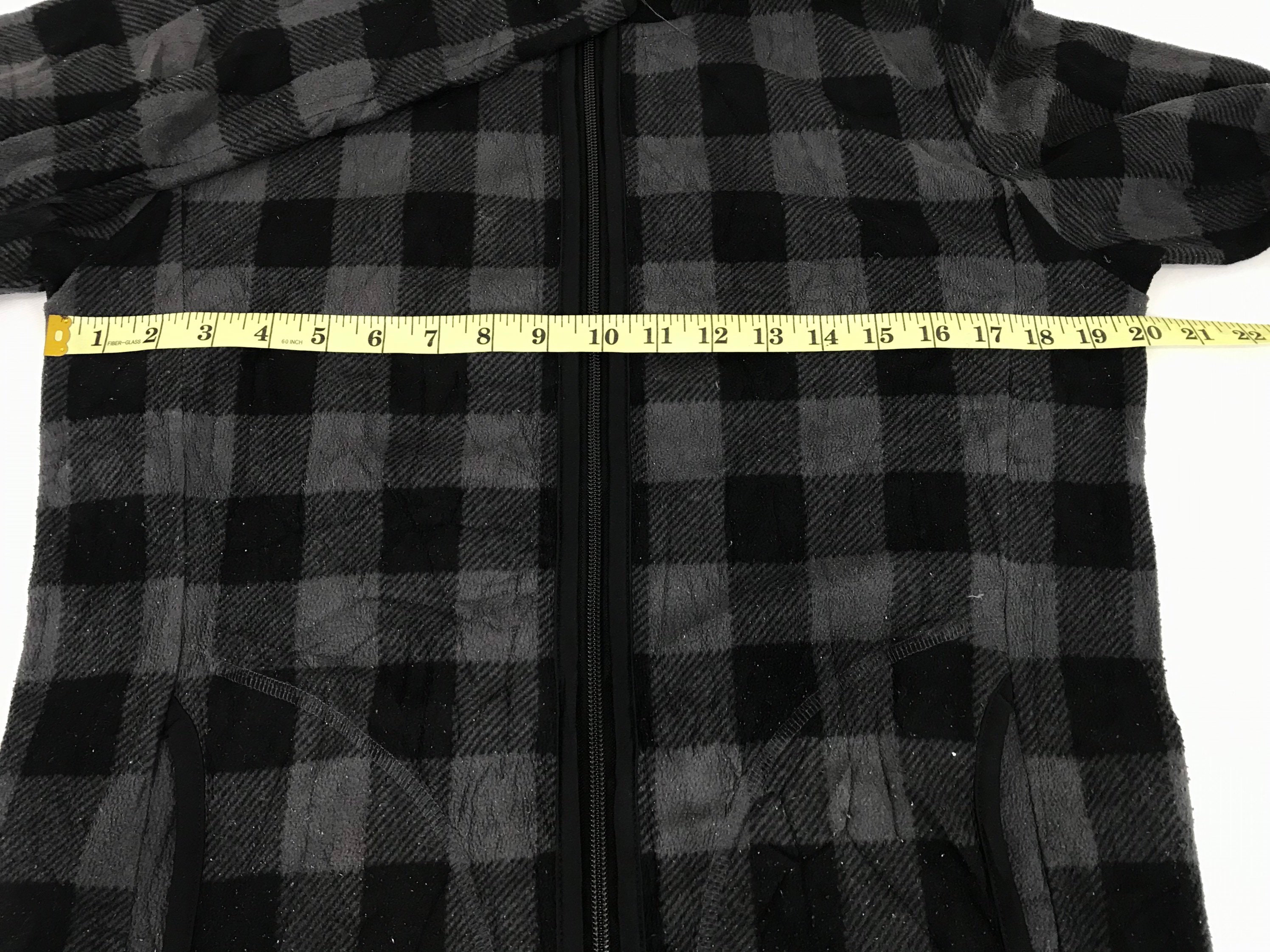 Vintage Style Uniqlo Micro Fleece Hoodie Sweatshirt Jacket Plaid 