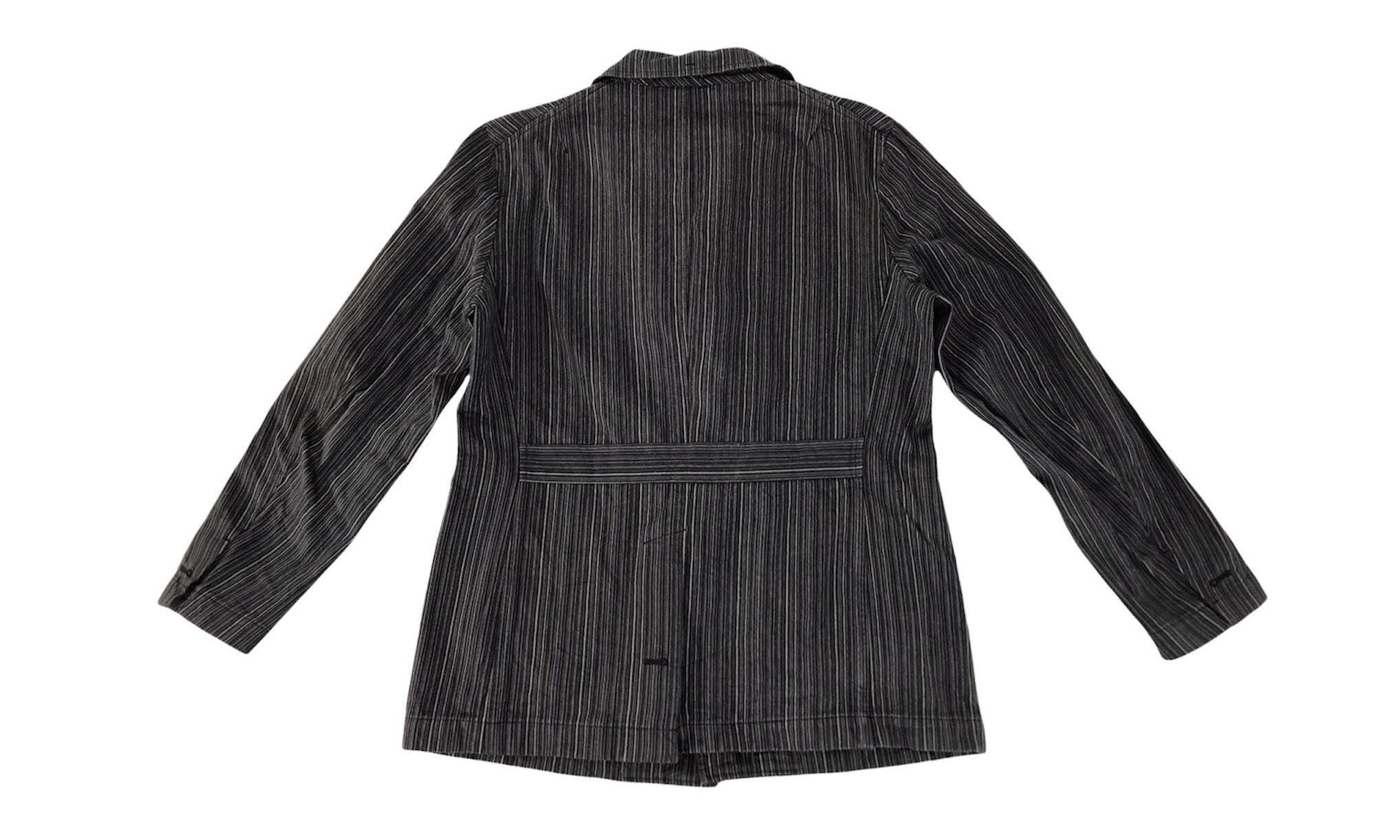 Vintage T.S.U Far East Jacket Coat Striped Design Japanese Brand