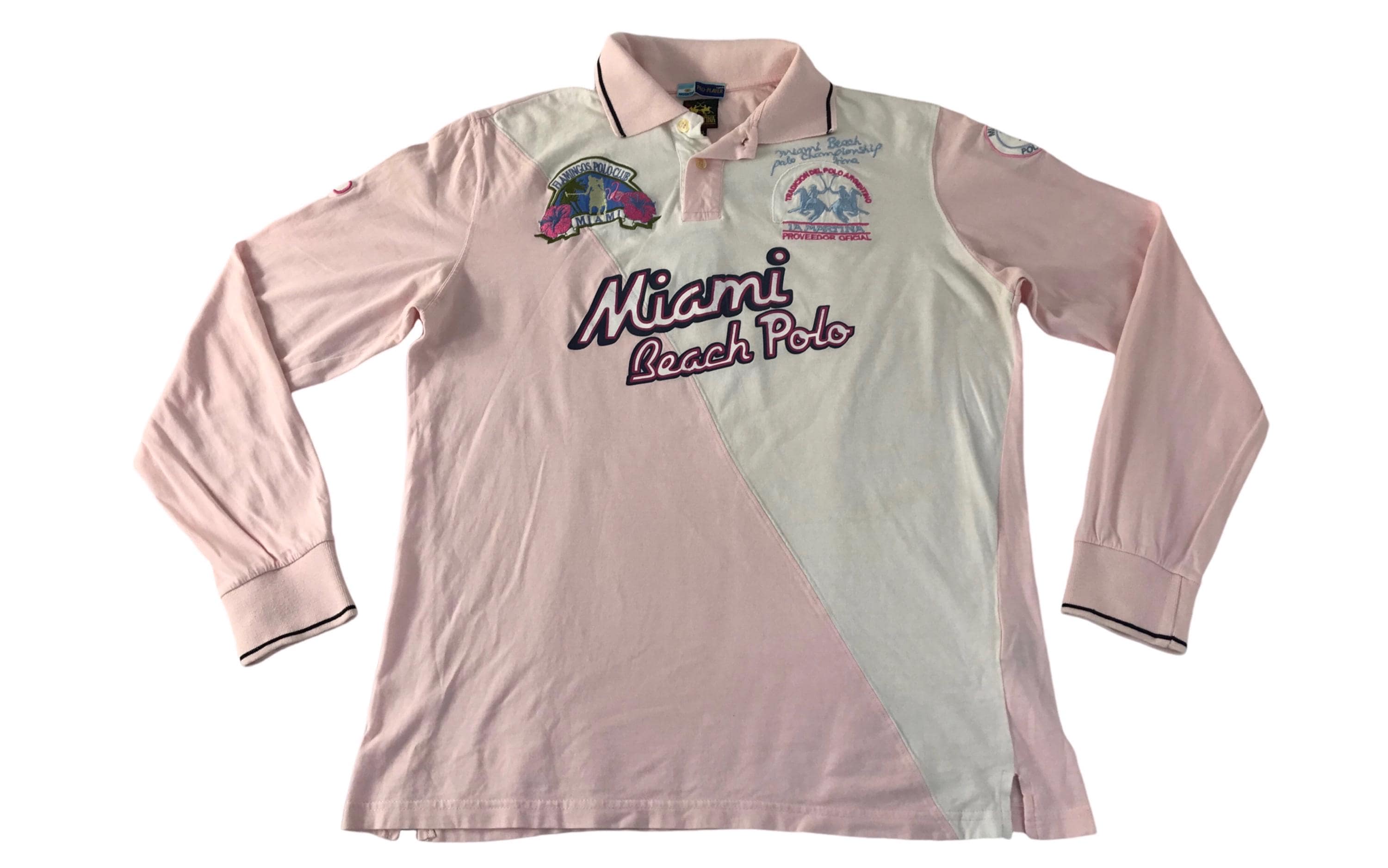 Vintage La Martina Flamingos Polo Club Miami Beach #1 Longsleeve