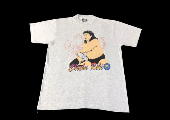 Vintage 90s Riki Choshu Japanese Pro Wrestler Tee T-shirt Printed 