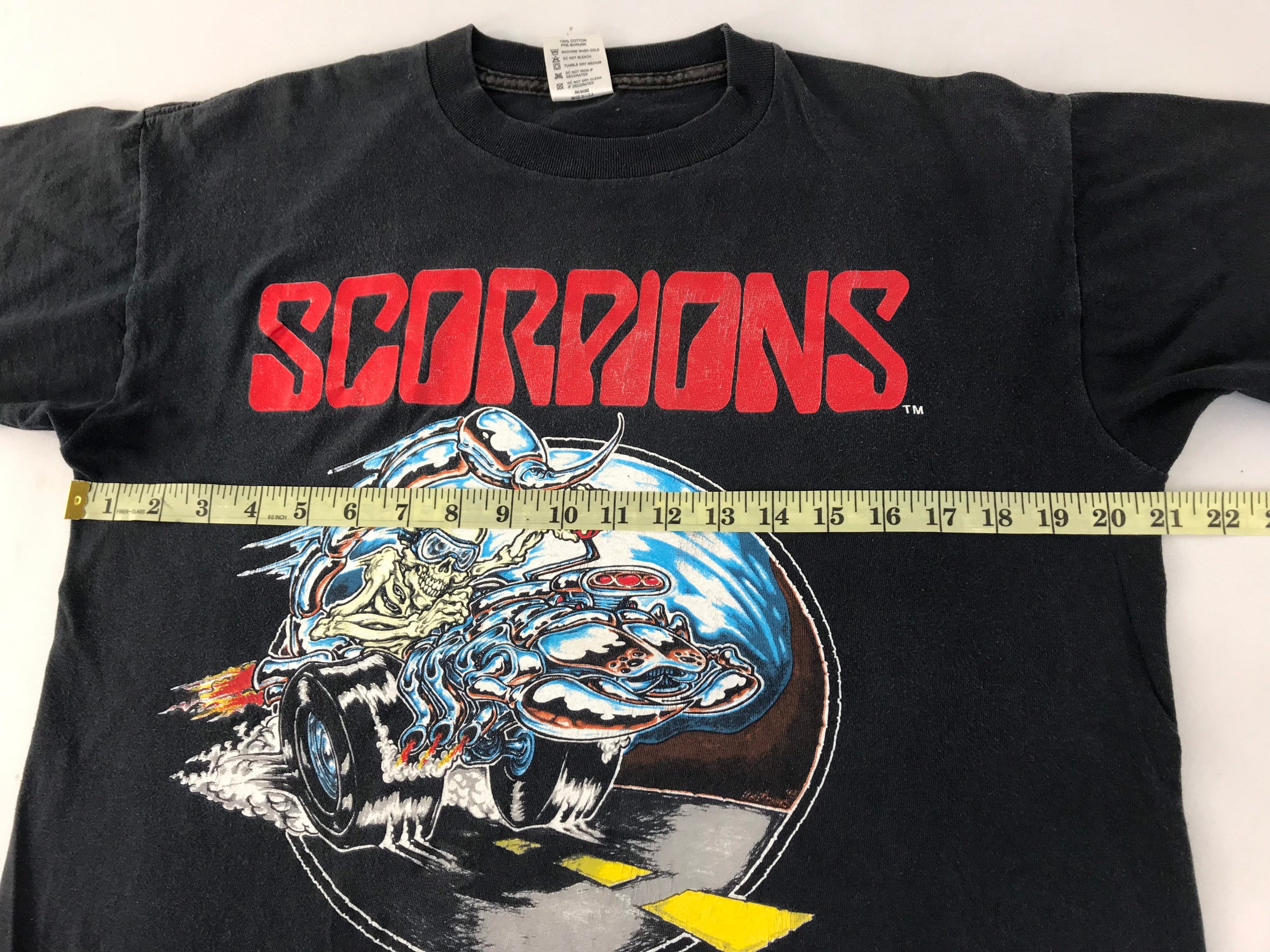 Vintage 90s GEM Scorpions Crazy Biker World Tour 1990 Band Tee T