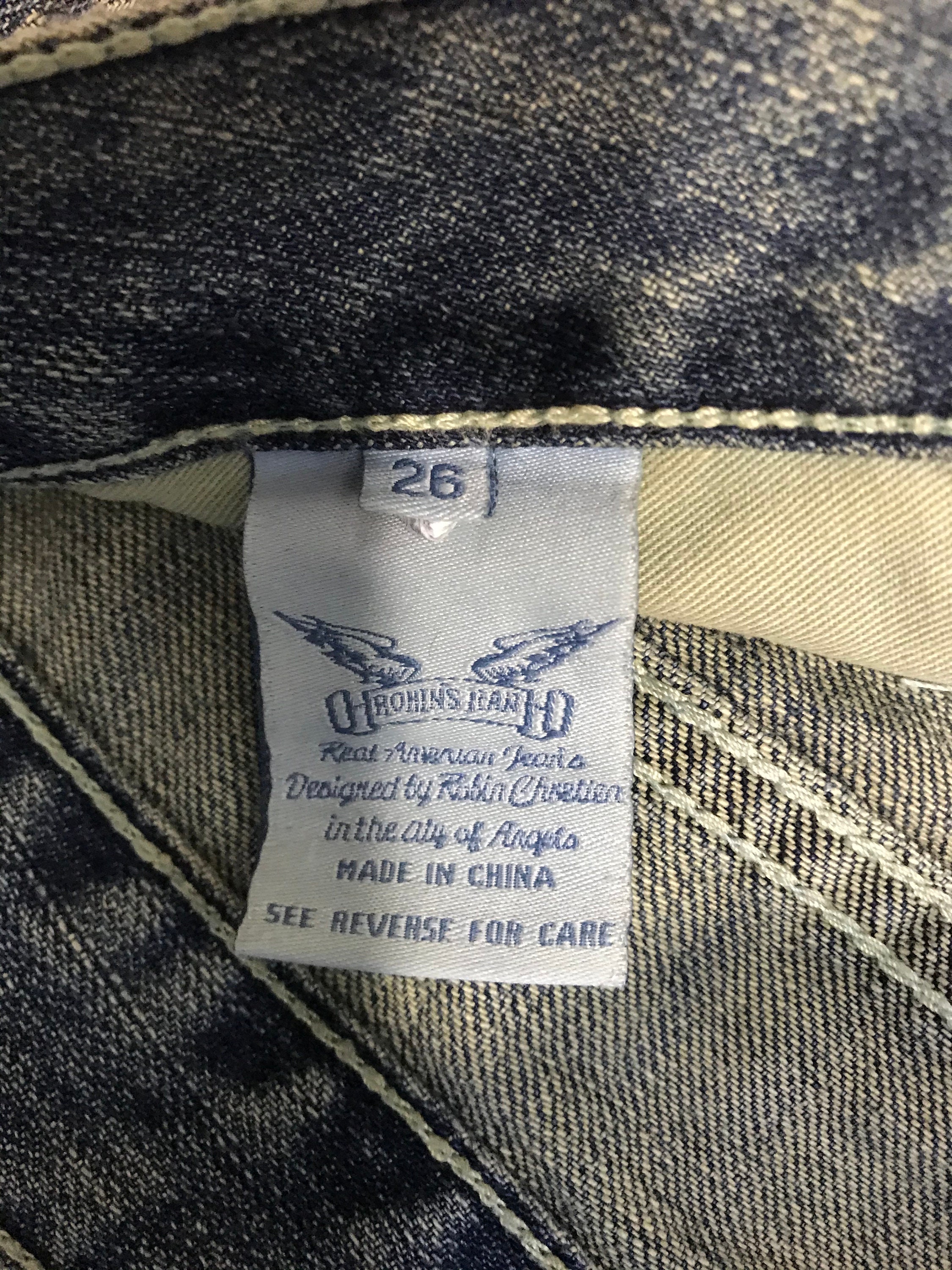 Vintage Robin Robin's Jeans California Distressed Spike Art