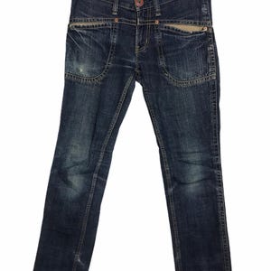 Vintage Antgauge Fourmimesure Japanese Brand Distressed Indigo Denim Jeans Fits Size 30 31 32 Luxury Designer Streetwear i598