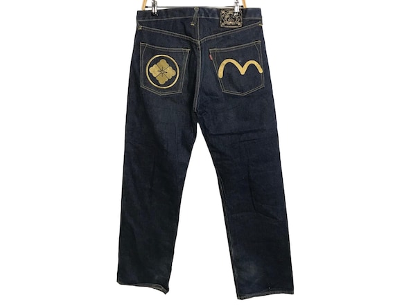 Vintage Japanese Brand Evisu Japan Dark Indigo Denim Jeans