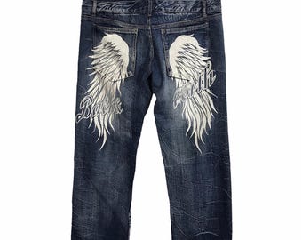 Vintage Japanese Brand Back & Forth Denim Jeans Double Waist