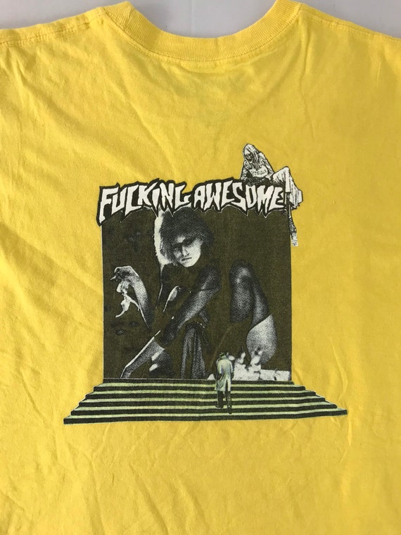 Vintage Fucking Awesome Skate Rebellious Gang Big Logo Printed Tee