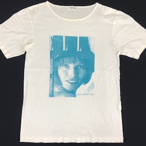 Vintage Elle Paris Trikot Nouvelles Fibra Big Box Logo Tee T-shirt Ispirato Designer Streetwear Abbigliamento unisex Adatto alla taglia S M i761