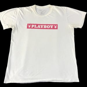 Vintage Playboy x Beauty & Youth United Arrow Made in Usa Spell Out Graphic Box Logo Printed T-shirt Projektant Marka Pasuje Rozmiar S M YA965j