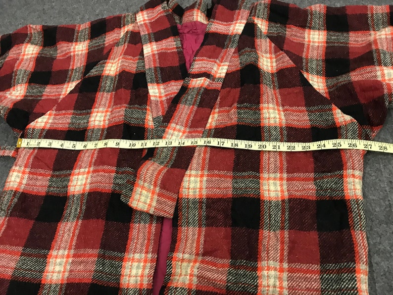 Vintage Padded Noragi Kimono Haori Hanten Jinbei Japanese Cardigan Happi Jacket Y136 Plaid Check Crochet Tartan FREE SHIPPING Everywhere