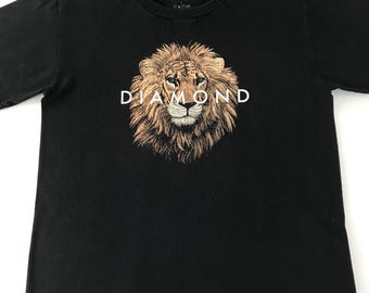 Vintage Diamond Supply Co Big Male Lion Graphic Printed Tee T