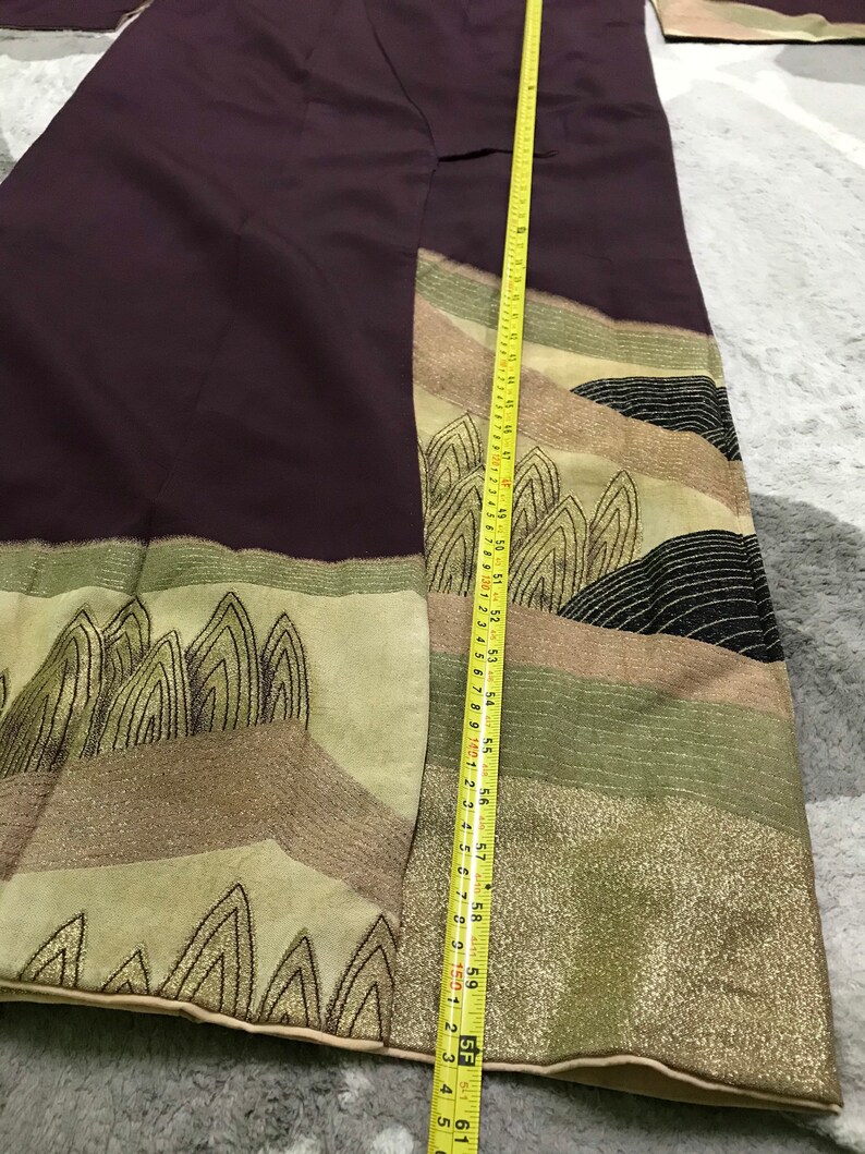 Vintage Noragi Kimono Haori Hanten Jinbei Japanese Cardigan Happi Jacket B714 Purple Robe Dress FREE SHIPPING