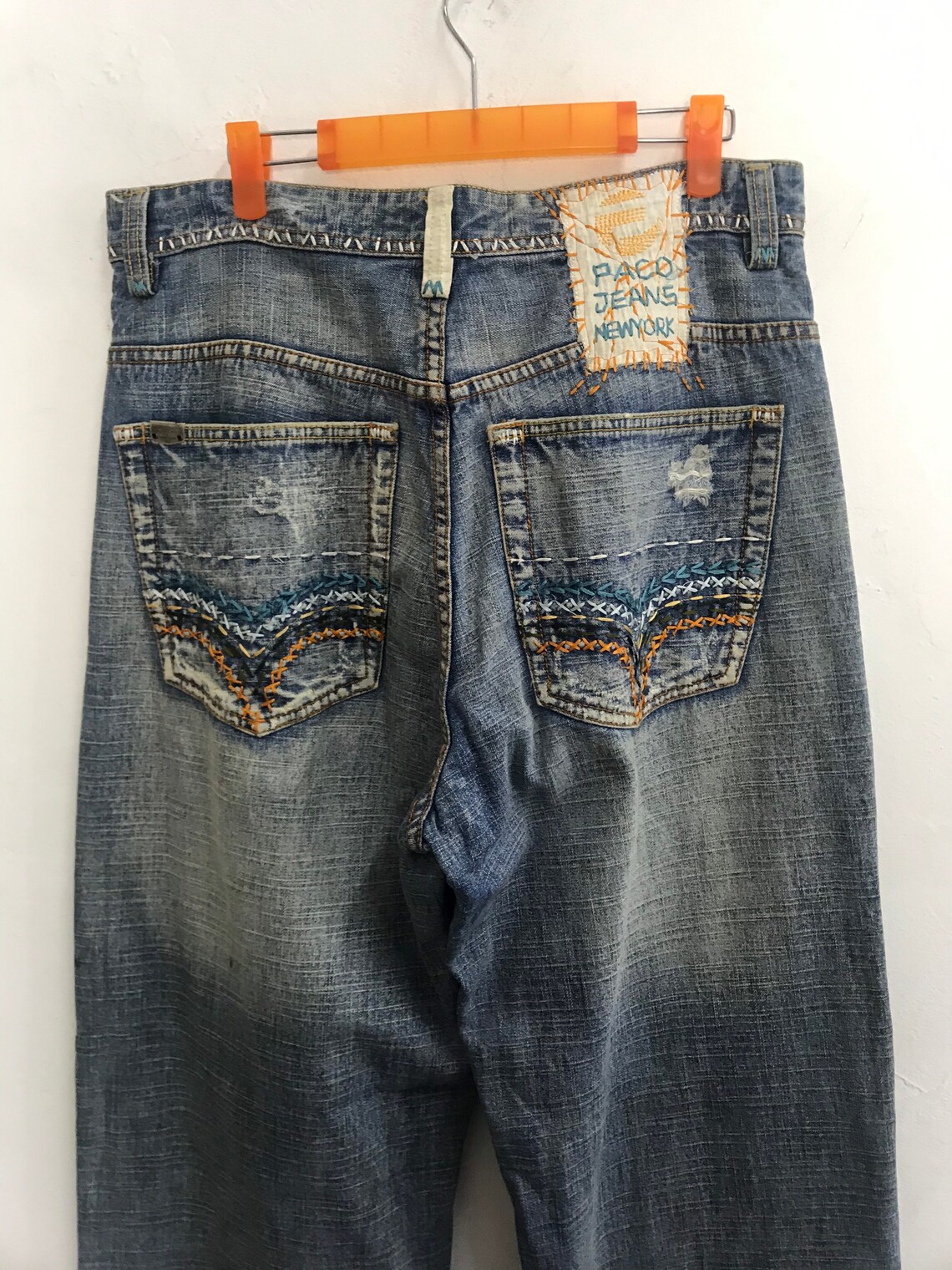 Vintage Style Paco Jeans New York Embroidery Logo Denim Jeans - Etsy