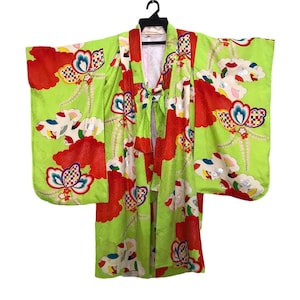Vintage Noragi Kimono Haori Hanten Jinbei Abito giapponese Cardigan Happi Giacca adatta a giovani o donne XS B580