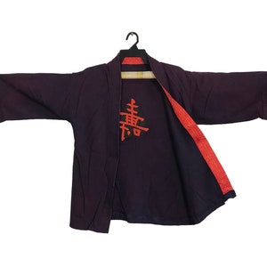 Mega Sale!!! Kimono Japanese Traditional Noragi Kimono Haori Hanten Jinbei Japanese Cardigan Happi Jacket XL Plain YA651