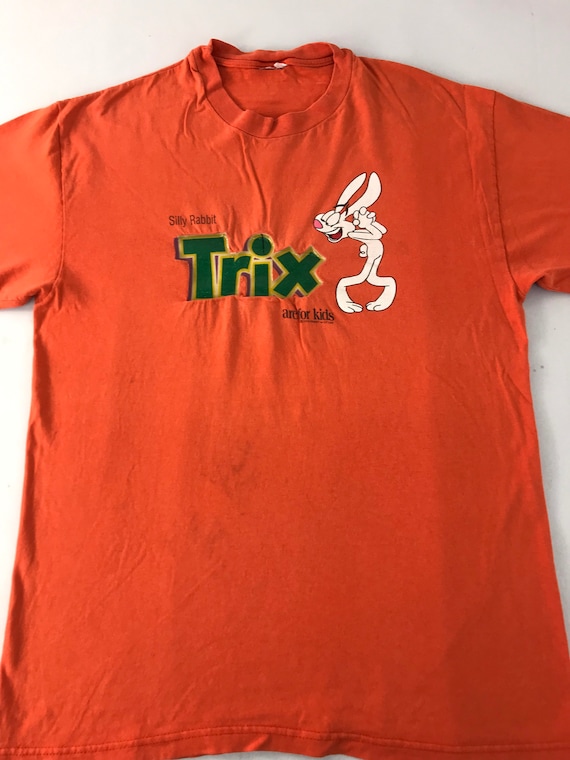 Vintage Silly Rabbit TRIX Are for Kids Bunny Cereal Brand Tee T