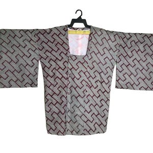Vintage Haori Noragi Kimono Japanese Traditional Cardigan Happi Jacket Uppawari Hanten Jinbei Yukata Fits Size M L B326