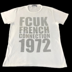 Hype Vintage FCUK French Connection 1972 Spell Out Printed Tee T-shirt Unisex Ubrania Streetwear Inspirowane Projektant Pasuje Rozmiar L YA910j