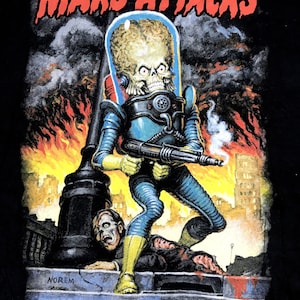 Vintage Mars Attacks Film American Alien Fiction Fantasy Film Tee T-shirt Ispirata Designer Abbigliamento unisex Streetwear Adatto alla taglia S M i624