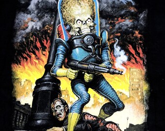 Vintage Mars Attacks Movie American Alien Fiction Fantasy Film Tee T-shirt Inspired Designer Unisex Wear Streetwear Fits Size S M i624