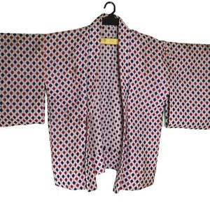Vintage Haori Noragi Kimono Japanese Traditional Cardigan Happi Jacket Uppawari Hanten Jinbei Yukata Fits Size L B328