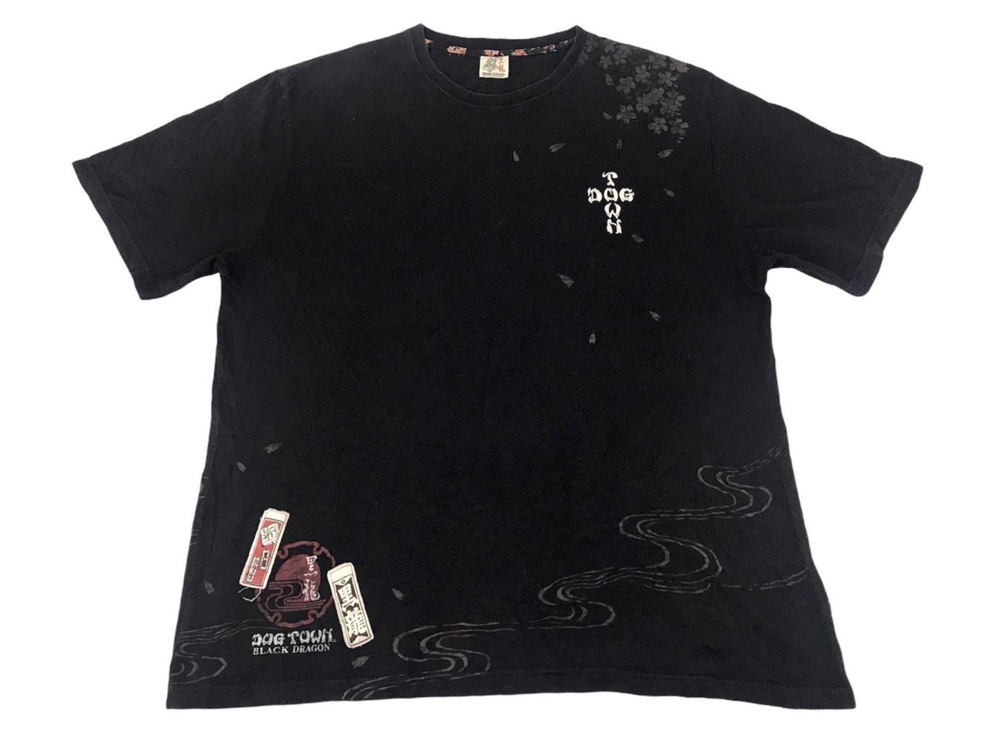 Vintage Dog Town Black Dragon Traditional Motif Art Tee T